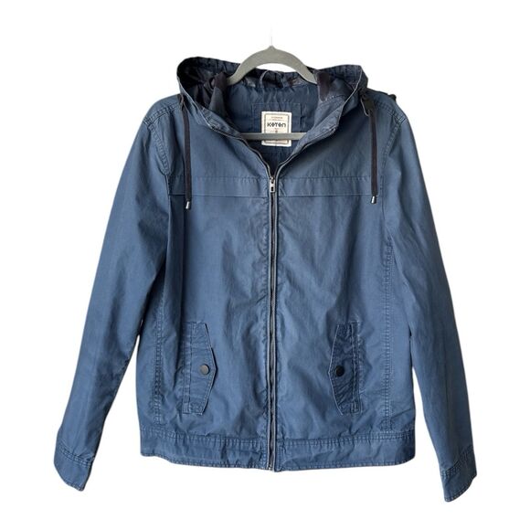 Koton Jacket Zip Up Hooded Mens SMALL Blue Outerwear Stylish European Streetwear - Picture 1 of 11